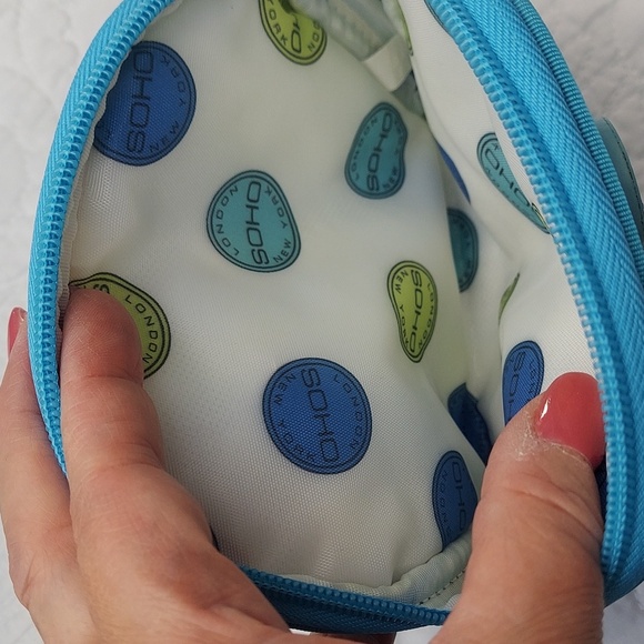 Soho London New York Blue Madras Beauty Bag, Like New - Picture 4 of 6